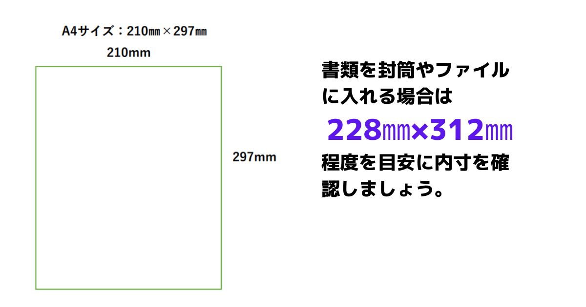 A4のサイズ目安